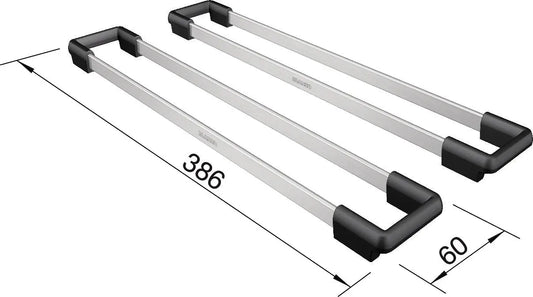 Twee ETAGON rails RVS/plastiek 234164