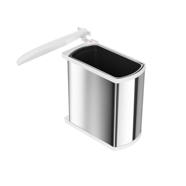 Hailo Rvs/Wit Uno-Automatic - 18 liter Hailo Afvalsysteem voor draaideurkasten