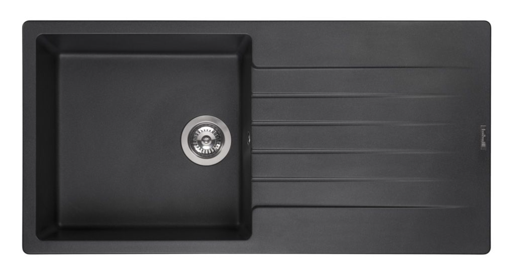 Reginox Harlem 10 Black Silvery R31254 Enkele Keukenspoelbak Graniet Opbouw