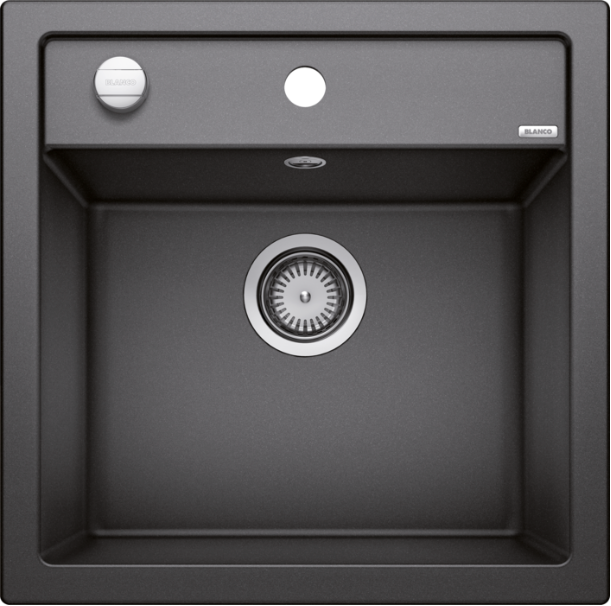 Blanco Dalago 5 518521 Enkele spoelbak Silgranit Antraciet Inclusief Draai knopbediening Opbouw