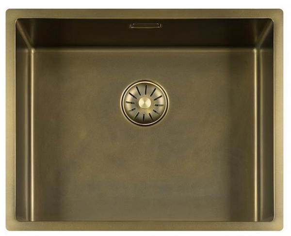 Lorreine 50SP-Messing Patina Enkele Spoelbak 50 x 40 Speciaal Voor Quooker Messing Patina Onderbouw – Vlakbouw – Opbouw