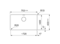 Franke Maris 210-72 MRG Fragranite Enkele spoelbak 72 x 40 Coffee Cream Vlakbouw