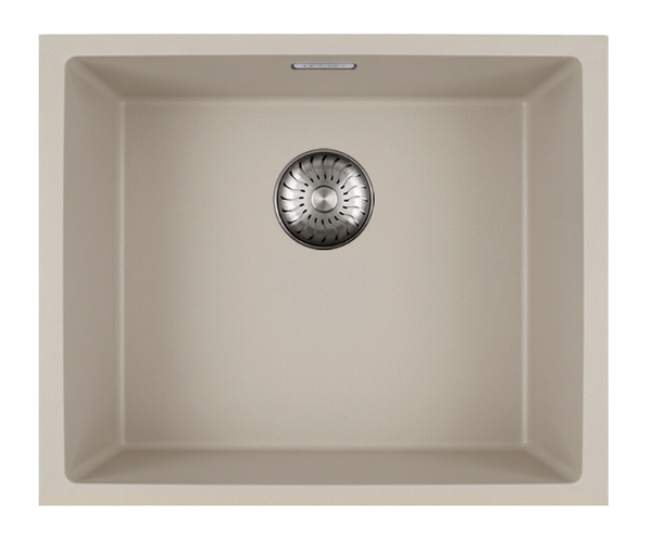 Caressi CAGRPP50BI-TU Bisque Granieten Spoelbak 50x40 cm – Enkel – Opbouw en Onderbouw