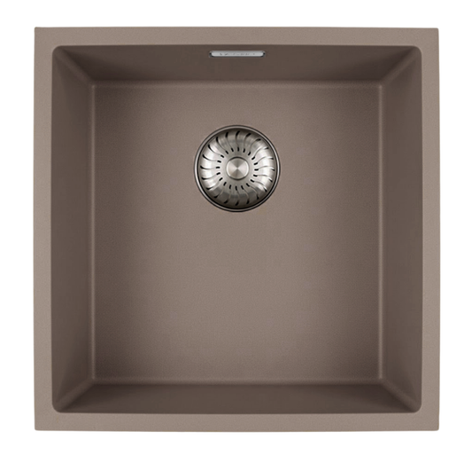 Caressi CAGRPP40OS-TU Ostrica Granieten Spoelbak 40x40 cm – Enkel – Opbouw en Onderbouw