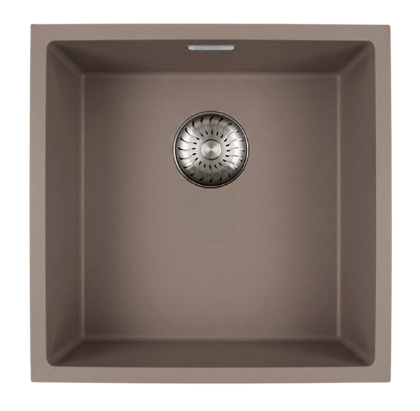 Caressi CAGRPP40OS-TU Ostrica Granieten Spoelbak 40x40 cm – Enkel – Opbouw en Onderbouw
