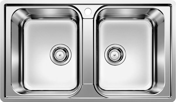Blanco Lemis 8-IF 523039 Dubbele Keukenspoelbak RVS Vlakbouw Of Opbouw