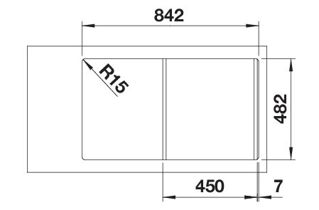 BLANCO LIVIT 45 Salto spoelbak RVS 514786