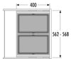 Hailo Cargo - Synchro - Front - 56 Liter Donker grijs Voor frontdeurkasten