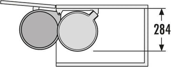 Hailo Zilvergrijs/Zwart Big-Box - 15 liter Hailo Afvalsysteem voor draaideurkasten