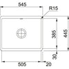 Franke KBK 110.50 Spoelbakken Anthracite mat 1260380350