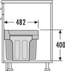 Hailo Tandem de Luxe Voluittrek - 30 liter Hailo Grijs/Zilver Voor draaideurkasten