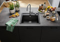 Blanco Dalago 5 518521 Enkele spoelbak Silgranit Antraciet Inclusief Draai knopbediening Opbouw