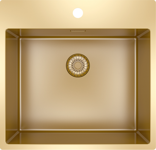 CARESSI Enkele Spoelbak CAPP50KR10G Goud