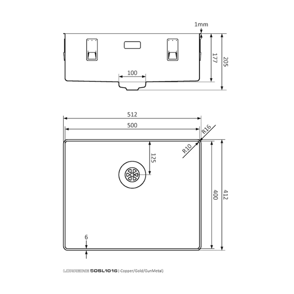 Lorreine 50-SL RVS Spoelbak