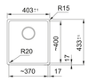 Franke Maris 210-37 MRG Coffee 135.0725.664 Enkele spoelbak 37 x 40
