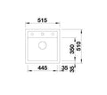 Blanco Dalago 5 518521 Enkele spoelbak Silgranit Antraciet Inclusief Draai knopbediening Opbouw
