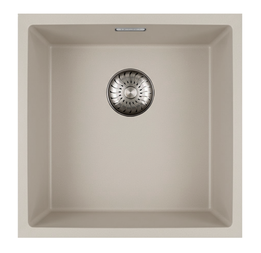 Caressi CAGRPP40BI-FL Bisque Granieten Spoelbak 40x40 cm – Enkel – Vlakbouw