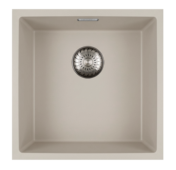 Caressi CAGRPP40BI-FL Bisque Granieten Spoelbak 40x40 cm – Enkel – Vlakbouw