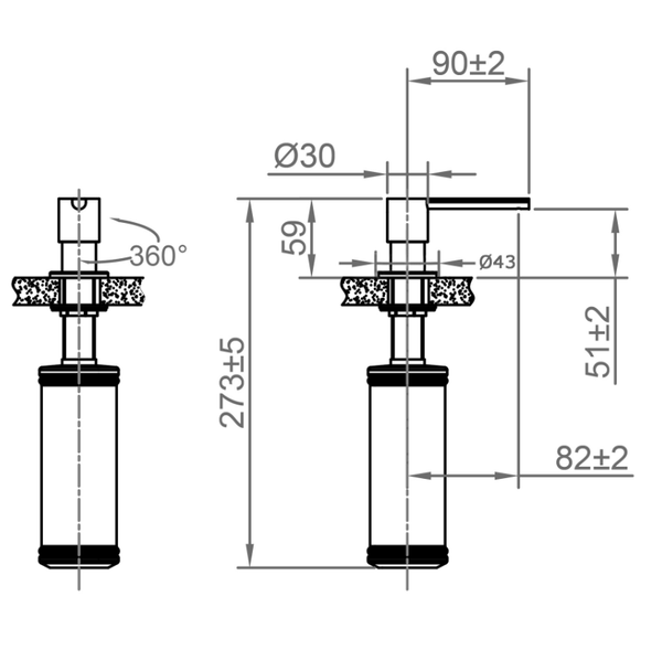 Caressi Copper CA203CO Zeep Dispenser Koper