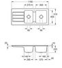 Villeroy & Boch Architectura 80 Dubbele Spoelbak Keramisch Graphit