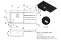 Reginox Breda 10 Black Silvery R33586 Enkele Keukenspoelbak Links Graniet Opbouw