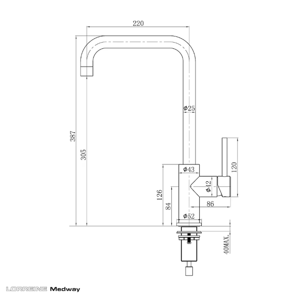 Lorreine Medway RVS Keukenkraan