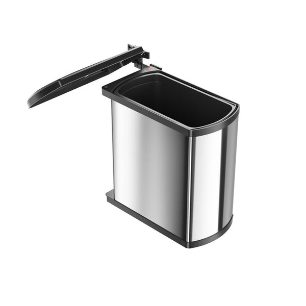 Hailo Rvs/Zwart Uno-Automatic - 18 liter Hailo Afvalsysteem voor draaideurkasten