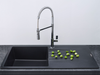 Reginox Harlem 10 Black Silvery R31254 Enkele Keukenspoelbak Graniet Opbouw