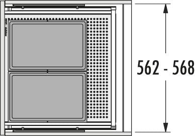 Hailo AS Allegro 220 14/14 – 28L dubbele afvalbak systeem donkergrijs