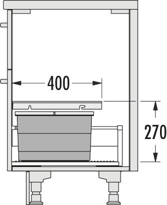 Hailo AS Allegro 220 14/14 – 28L dubbele afvalbak systeem donkergrijs