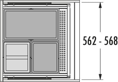 Hailo AS Allegro 350 28/13/13 – 54L drievoudige ladeafvalsysteem donkergrijs