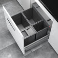 Hailo AS Allegro 295 18/18/8/8 – 52L vierdelige afvalbak systeem donkergrijs