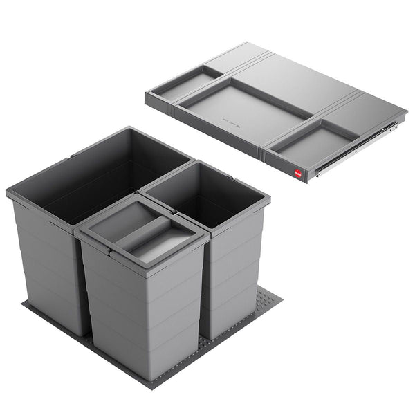 Hailo AS Allegro 350 28/13/13 – 54L drievoudige ladeafvalsysteem donkergrijs