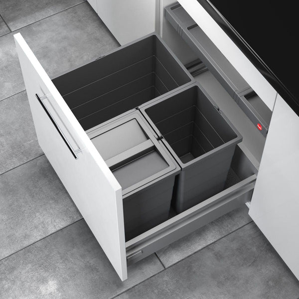 Hailo AS Allegro 350 28/13/13 – 54L drievoudige ladeafvalsysteem donkergrijs