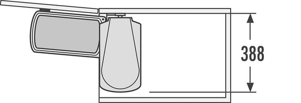 Hailo Rvs/Wit Uno-Automatic - 18 liter Hailo Afvalsysteem voor draaideurkasten
