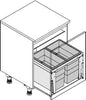Lade afvalemmer Hailo Triple – XL- Front – 3631681 | 56 liter NP