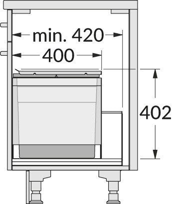 Lade afvalemmer Hailo Triple – XL- Front – 3631681 | 56 liter NP