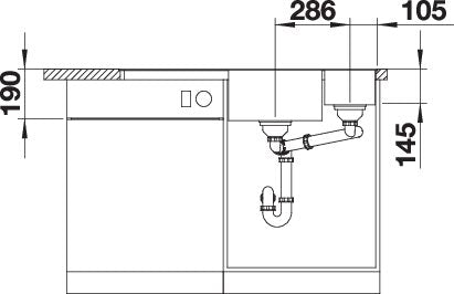 BLANCO AXIA III 6 S-F spoelbak Graniet zwart 525853