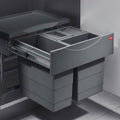 Hailo AS Raumspar Tandem S 12/8/8/D – schommeluitafvalbak systeem donkergrijs