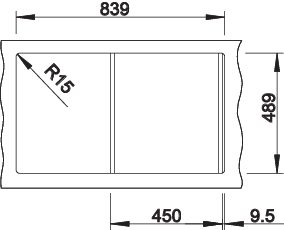 BLANCO AXIS III 45 S-IF spoelbak RVS 522102