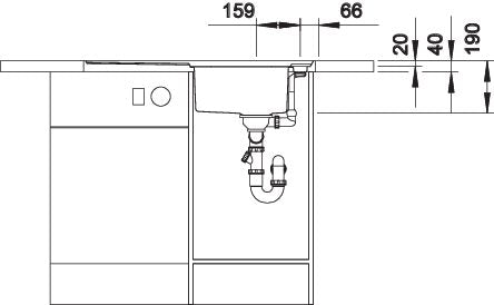 BLANCO AXIS III 45 S-IF spoelbak RVS 522102