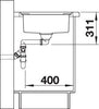 BLANCO AXIS III 45 S-IF spoelbak RVS 522102