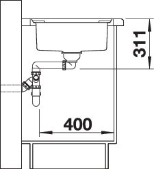 BLANCO AXIS III 45 S-IF spoelbak RVS 522102