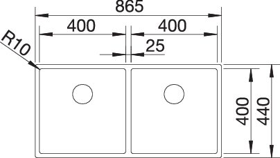 BLANCO CLARON 400/400-U Spoelbak RVS 521618