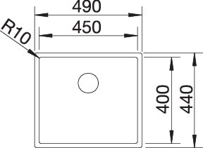 BLANCO CLARON 450-U Spoelbak RVS 521575