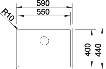 BLANCO CLARON 550-U Spoelbak RVS 521579