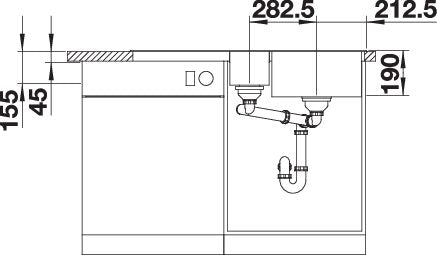 BLANCO COLLECTIS 6 S spoelbak Graniet zwart 525866