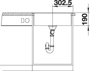 BLANCO DALAGO 6-F Spoelbak Graniet zwart 525875