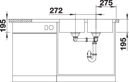 BLANCO DINAS 8 S spoelbak RVS 523376