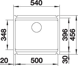 BLANCO ETAGON 500-U Spoelbak Keramiek kristalwit glanzend 525149